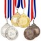 6-Pack 1st, 2nd, 3rd Place Award Medals for Kids and Adult, Participation Awards with 15.5-Inch Prize Ribbons for Sports, Tournaments, Competitions (Metal, 2.6 in)
